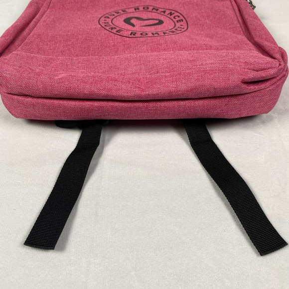 Pure Romance Pink Canvas Backpack Bag Tote Heart Logo Brand New - Picture 1 of 8